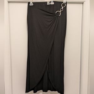 Black wrap maxi skirt size large